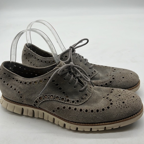 Cole Haan Zerogrand Gray Suede Lace up Oxford Sz 9. CH1974 main image 5